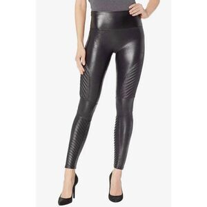 SPANX Faux Leather Moto Leggings Size S/P
